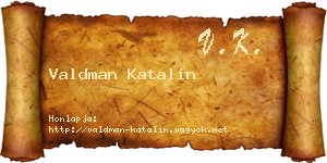 Valdman Katalin névjegykártya